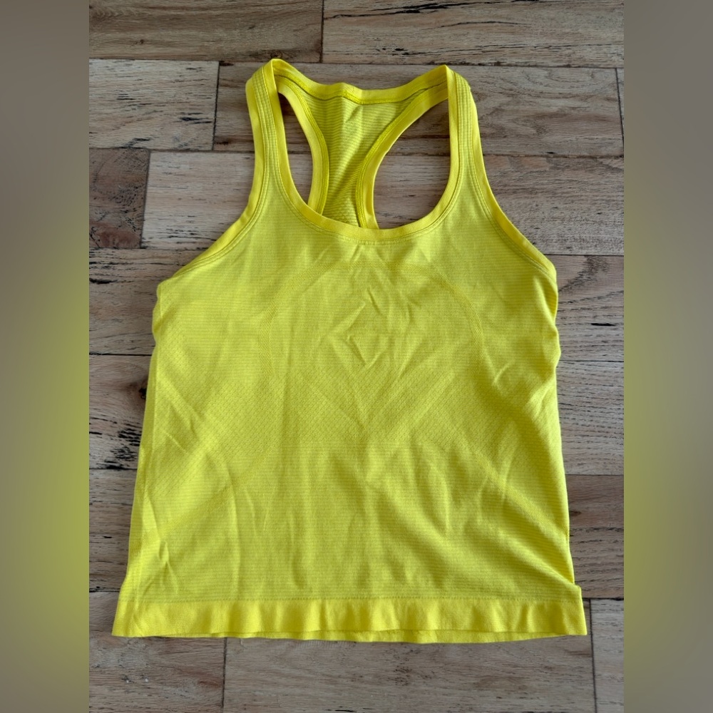 lululemon athletica Swiftly Yellow cropped tank top